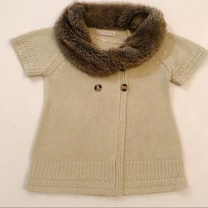 Zara Fur Collar Cardigan Sweater Large
